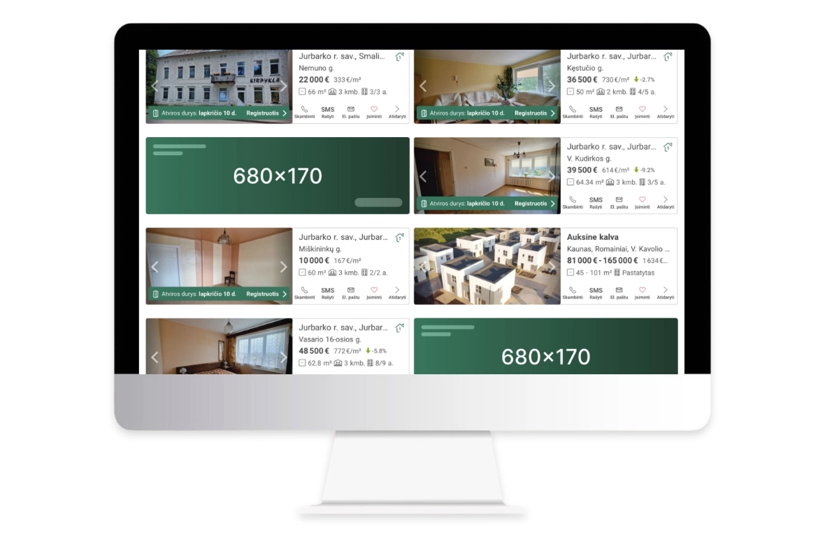 Skelbimų sąraše, dinaminė